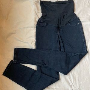 A Pea In The Pod Maternity Jeans (Navy w/kangaroo)